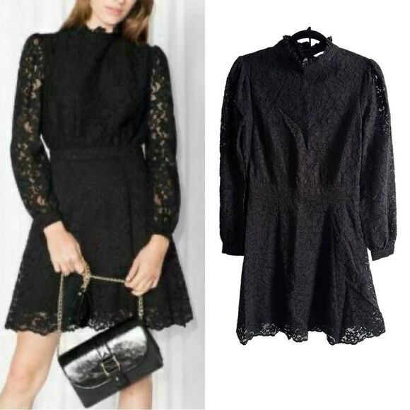 & Other Stories Black Lace Dress - Picture 1 of 7